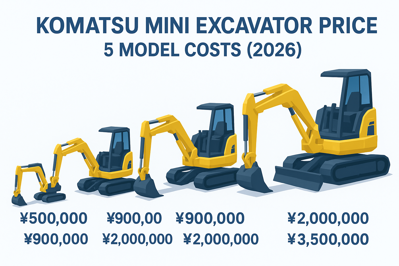 Komatsu Mini Excavator Price: 5 Model Costs (2026)