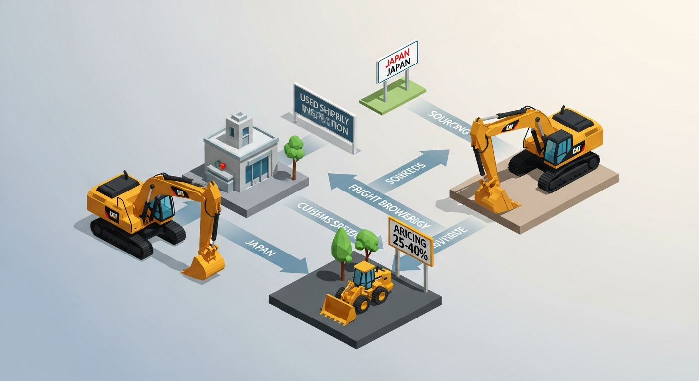 Illustration for "Why Import Used Caterpillar Excavators from Japan to Australia" — Import Used Caterpillar Excavators from Japan to Australia | Pricing, Inspection & Export