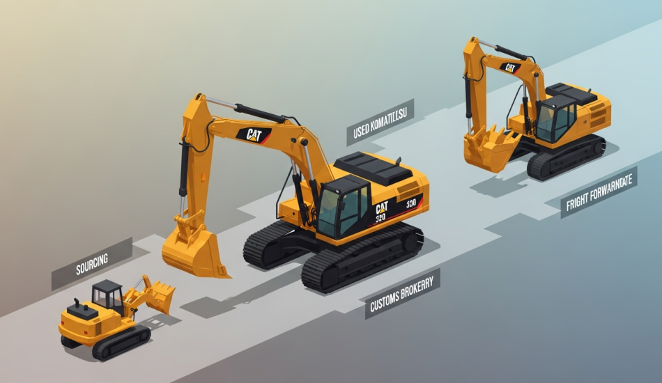 Illustration for "Used Caterpillar CAT 320 Excavator: Japan Export with Inspection & Pricing" — Caterpillar CAT 320 excavator used